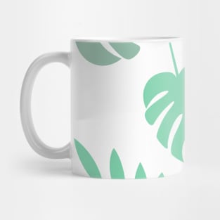 Green Palm Leaves and Tropical Green Monstera Leaves 2 Mug